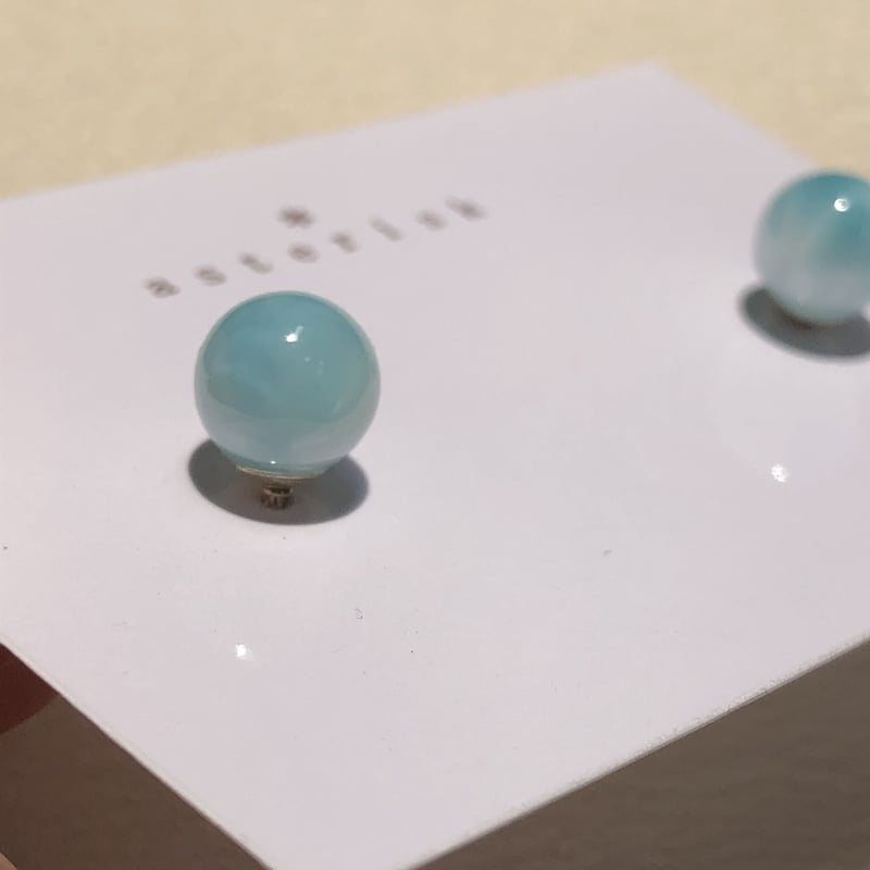 ラリマーのピアス 8ミリ | asterisk