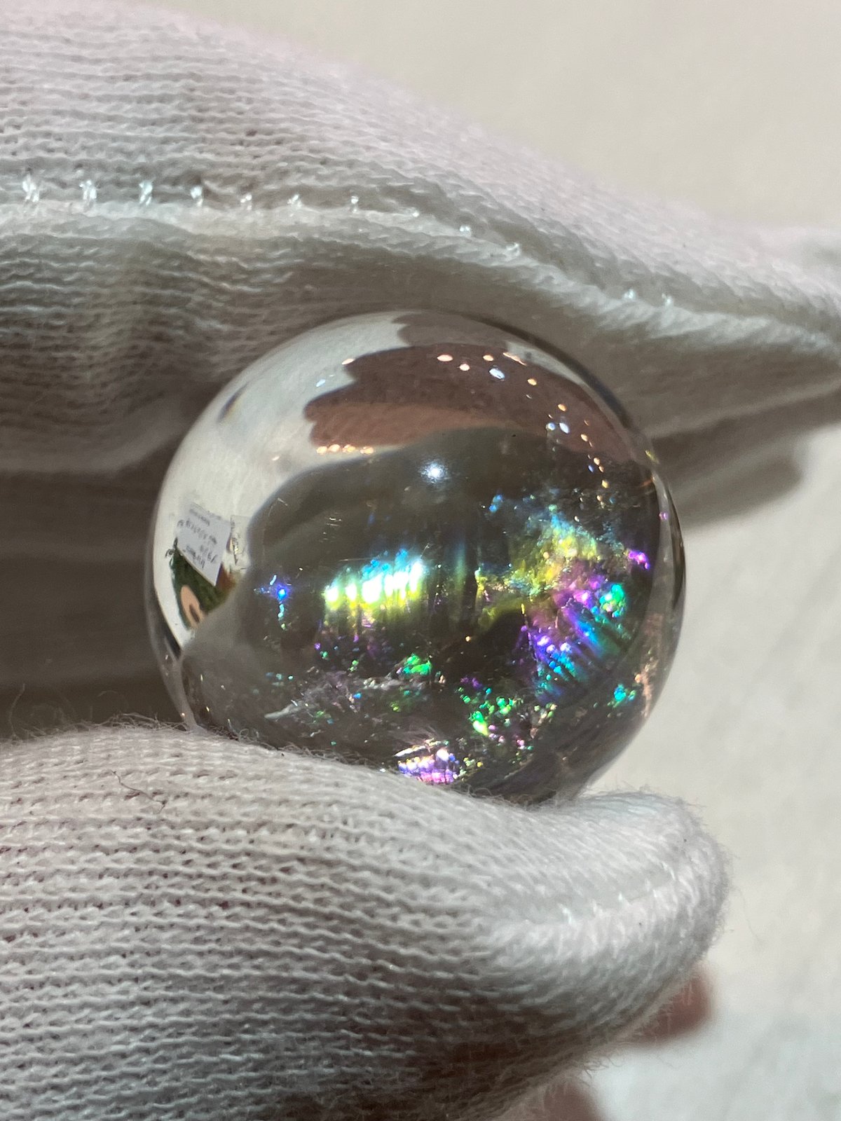 ブラジル産　アイリス水晶スフィア ブラジル産アイリスクォーツスフィア 苔台付き B | asterisk