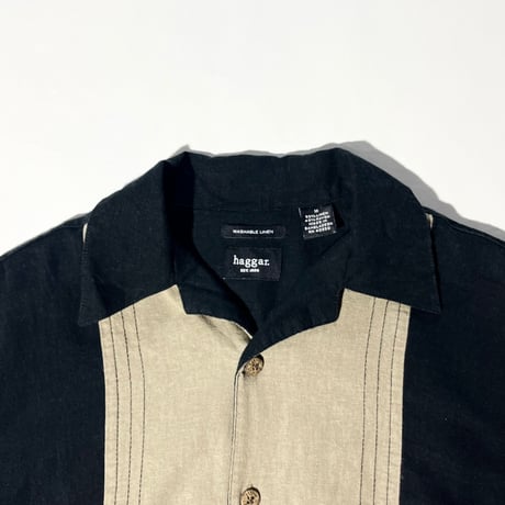 haggar open collar shirt shirt
