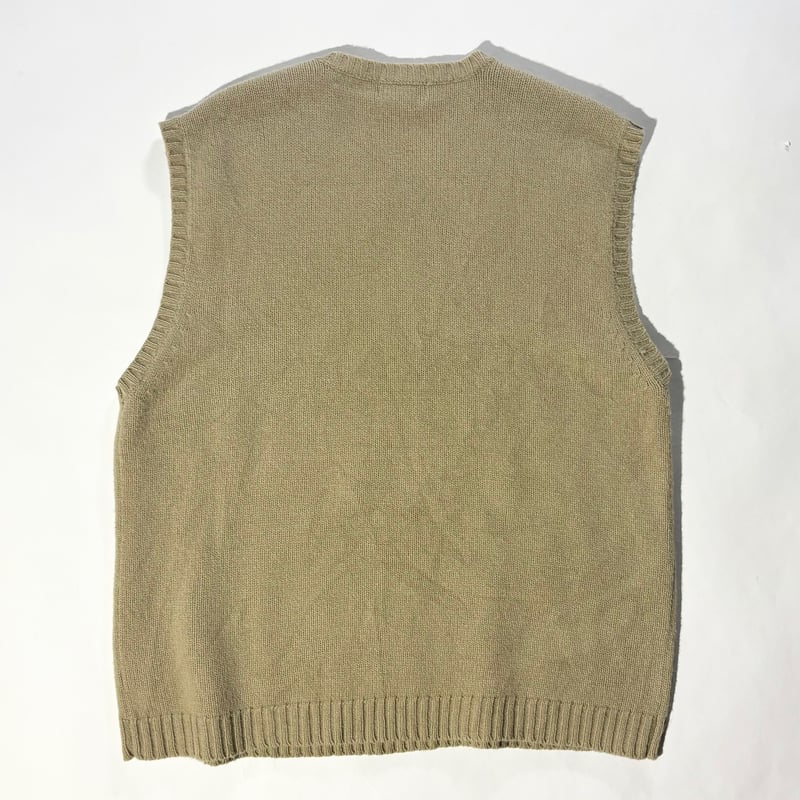90s OLD NAVY オーバー ニットベスト ベージュ 古着女子 OLD NAVY knit vest | YOUNGBLOODS