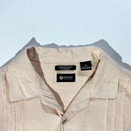 hagger linen s/s open collar shirt shirt