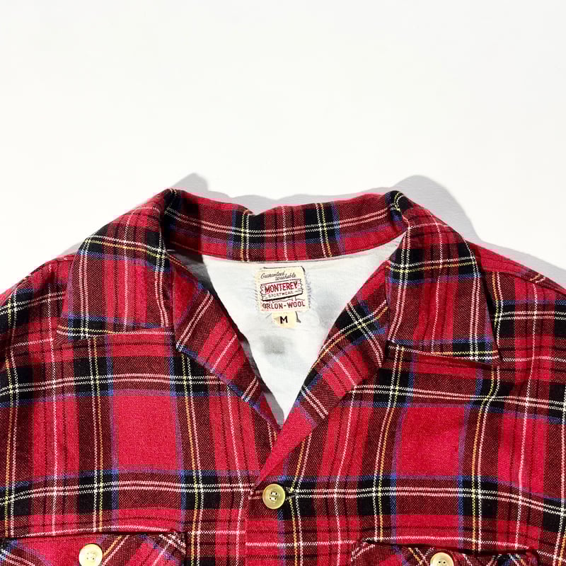 トップス 50s-60s Open Collar Check Shirt 60's vintage Open collar shirt | YOUNGBLOODS