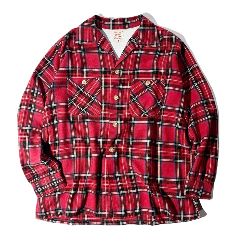 トップス 50s-60s Open Collar Check Shirt 60's vintage Open collar shirt | YOUNGBLOODS