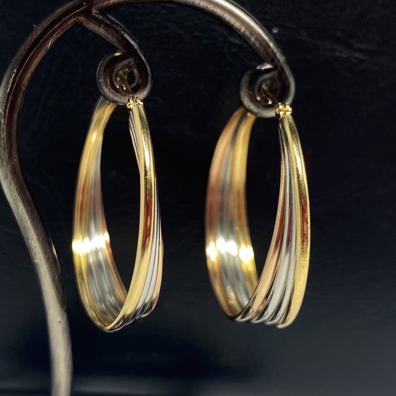 Pt/K18YG/K18PGコンビフープピアス | 日本最大級の品揃えを誇る大阪  