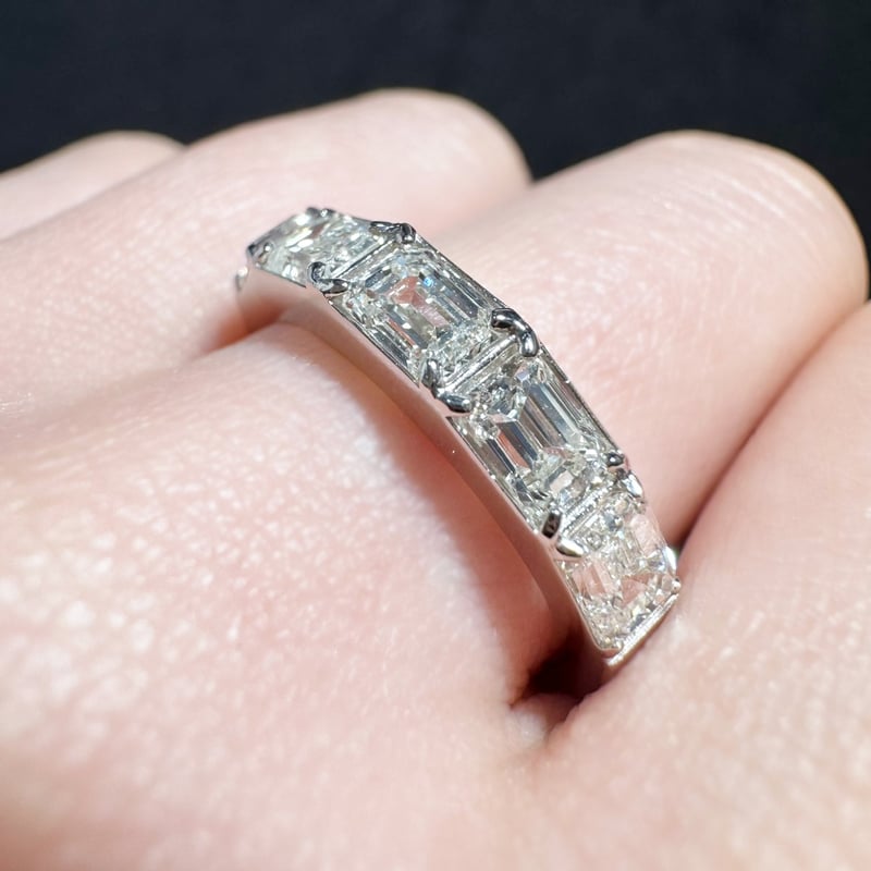 Pt900 1.856ct スクエアカットダイヤモンド ハーフエタニティ