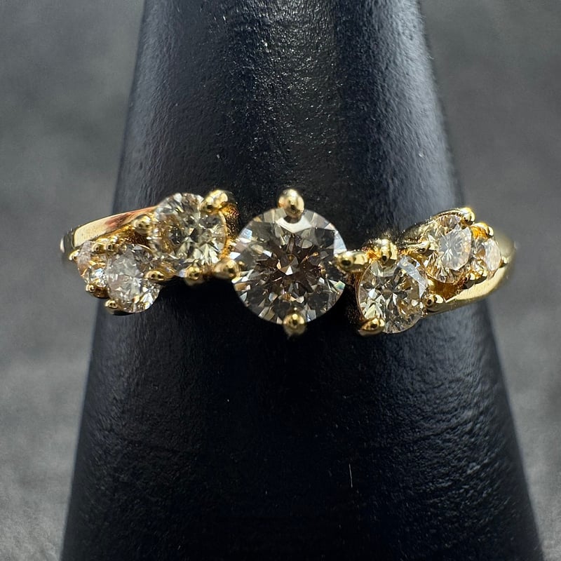 K18YG 0.32ct ランダムグラデーション ダイヤモンドリング | 日本最大  