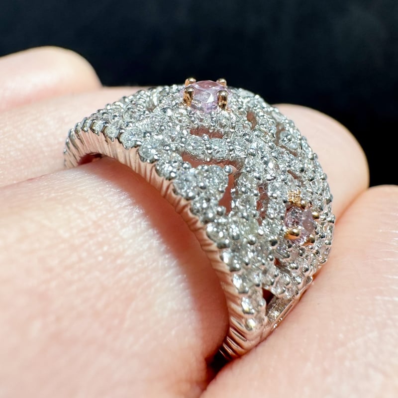 ピンクダイヤモンド エタニティ ピンキー リング Pt900 0.20ct ピンクダイヤモンド エタニティ ピンキー リング Pt900 0.20ctの通販