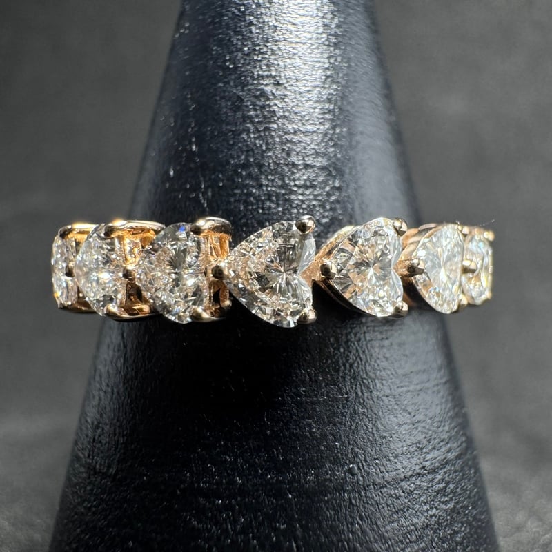 K18PG 0.775ct ハートシェイプダイヤモンド ハーフエタニティ