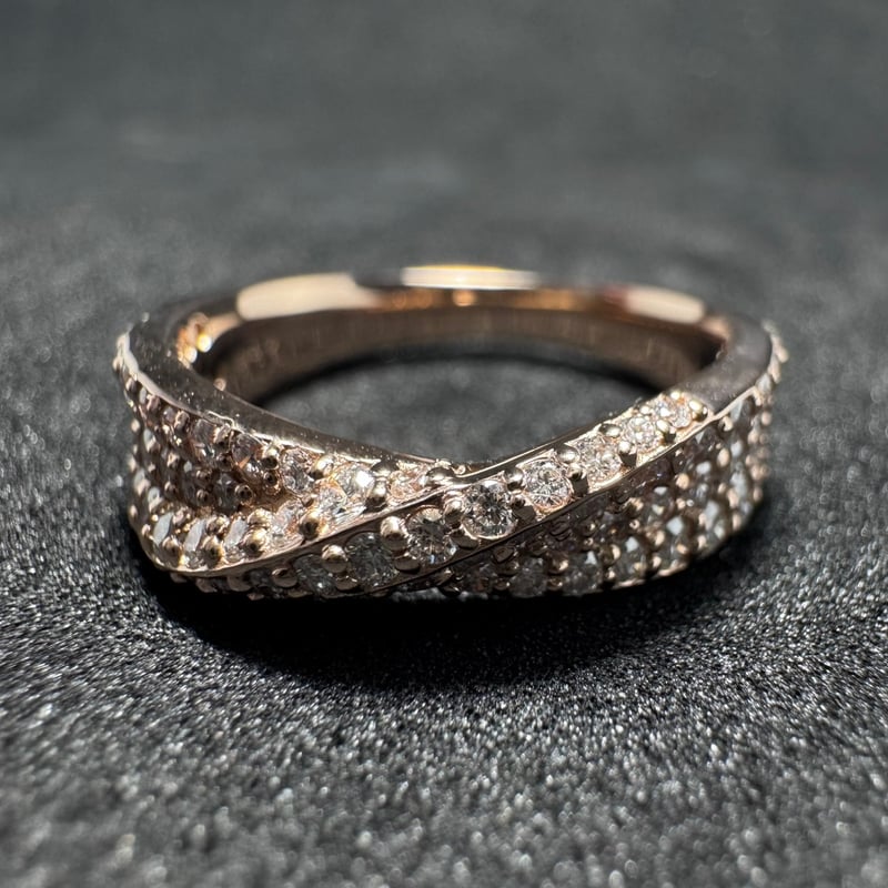 K18YG ダイヤモンド リング 0.75ct 堪能 パヴェ 