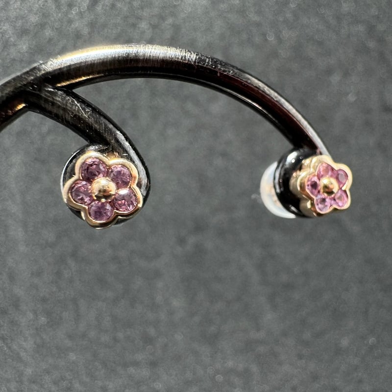 K18YG0.24ctピンクサファイアピアス | 日本最大級の品揃えを誇る