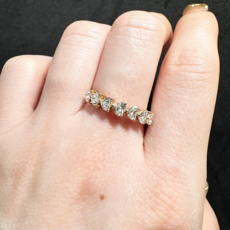 K18PG 0.775ct ハートシェイプダイヤモンド ハーフエタニティ