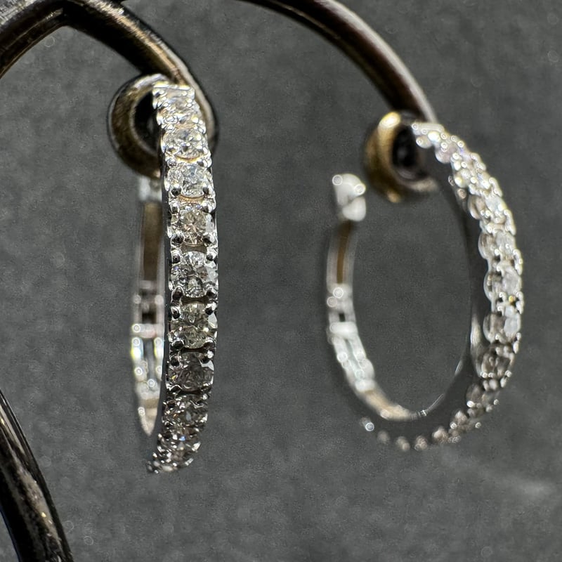 Pt1.00ctダイヤモンドフープピアス | 日本最大級の品揃えを誇る大阪