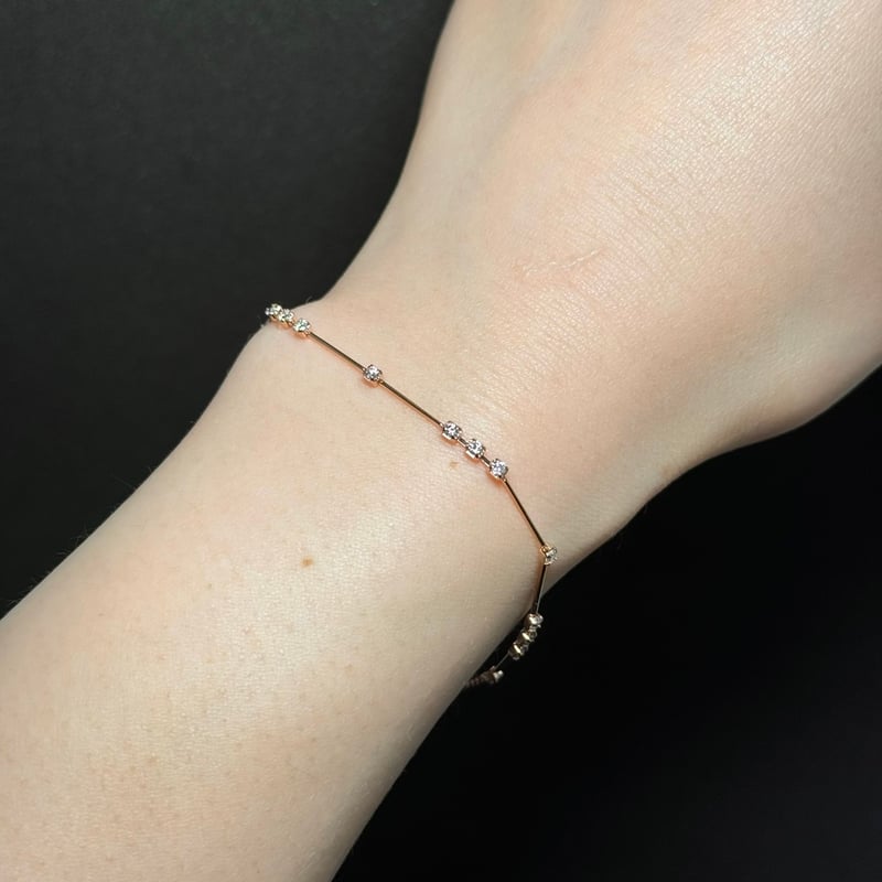 【美品】k18 ダイヤモンド　ブレスレット K18ダイヤモンドブレスレット(0.04ct)｜ブレスレット｜ノジェス