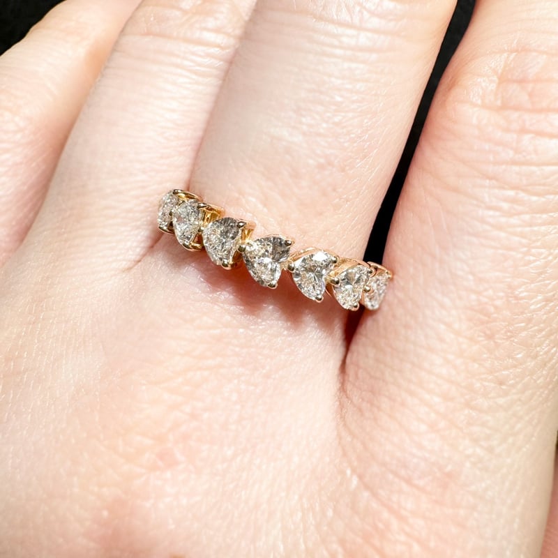 K18PG 0.775ct ハートシェイプダイヤモンド ハーフエタニティ