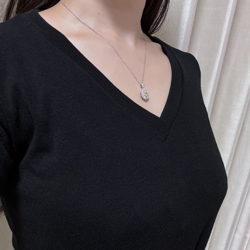 Pt0.453ctイエローダイヤモンドネックレス | 日本最大級の品揃えを誇る