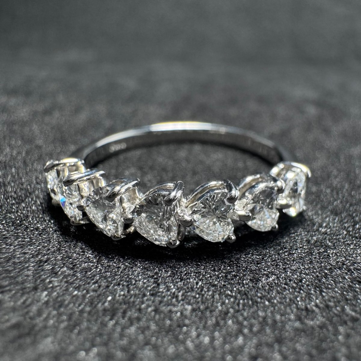 ハートシェイプ ダイヤモンド リング エタニティ D0.80ct Pt ダイヤ フレームダイヤリング/ハートシェイプ/D0.80ct/質屋 さのや