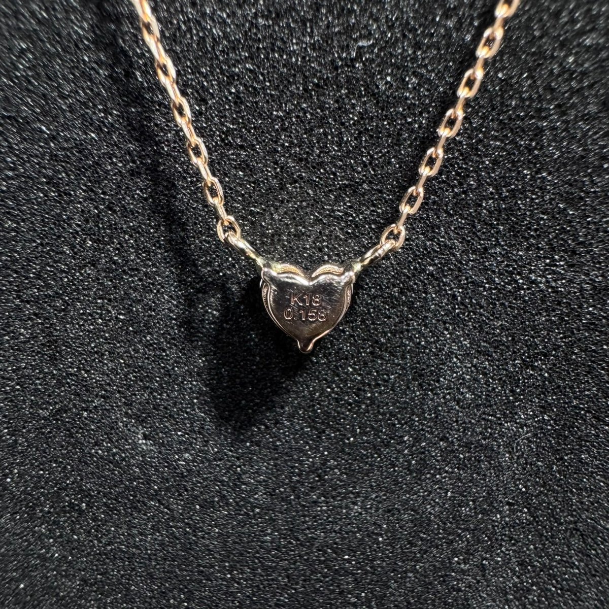 ハートシェイプストーン ネックレス アメジスト ダイヤモンド K18 中古  