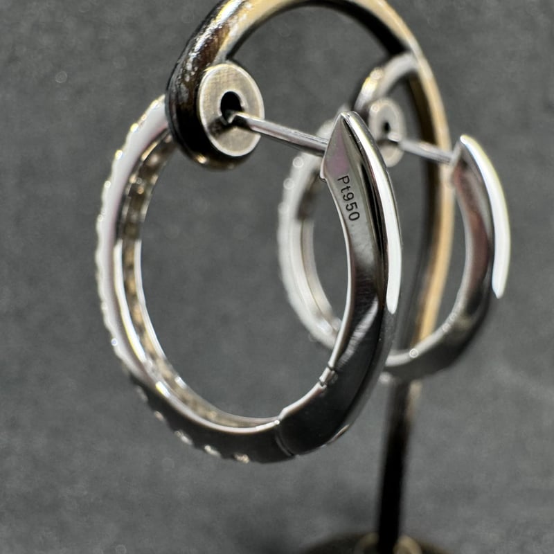 Pt1.00ctダイヤモンドフープピアス | 日本最大級の品揃えを誇る大阪