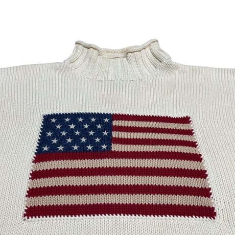 Ralph Lauren COUNTRY“星条旗” モックネック Cotton Knit