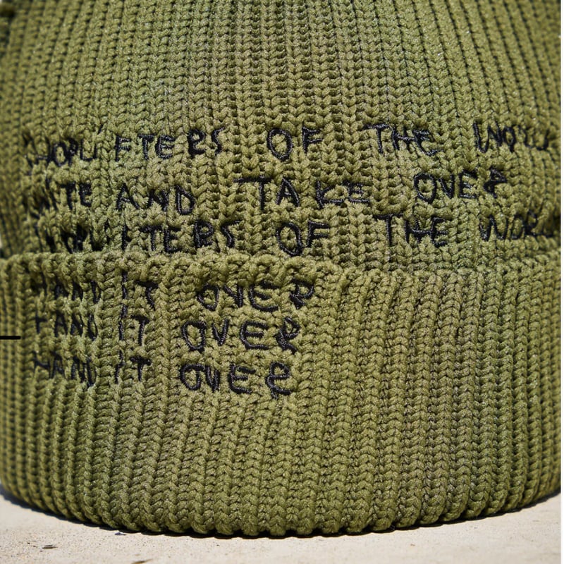 SALE GARBAGE Inside Out Cuff Beanie (Olive) | 伊藤商店