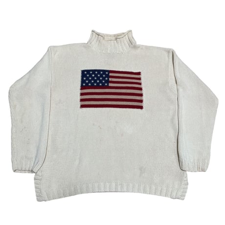 Ralph Lauren COUNTRY“星条旗” モックネック Cotton Knit