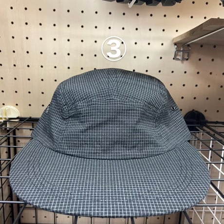 geek Recycled Plaid Long Bill Cap x IN_PUT_OUT Pins Set