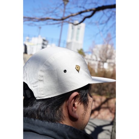 geek Recycled Plaid Long Bill Cap x IN_PUT_OUT Pins Set