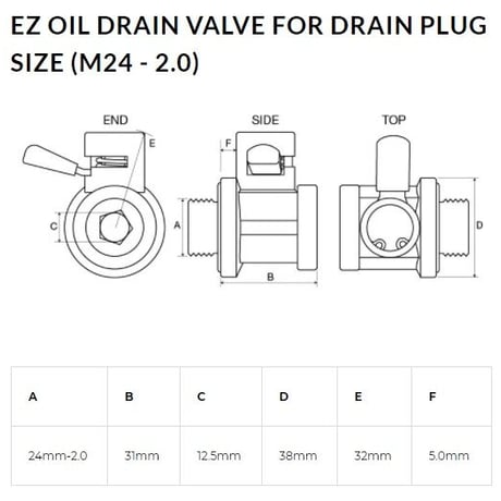 EZバルブ　EZ-6 M24-P2.0　オイルドレンチェンジャー