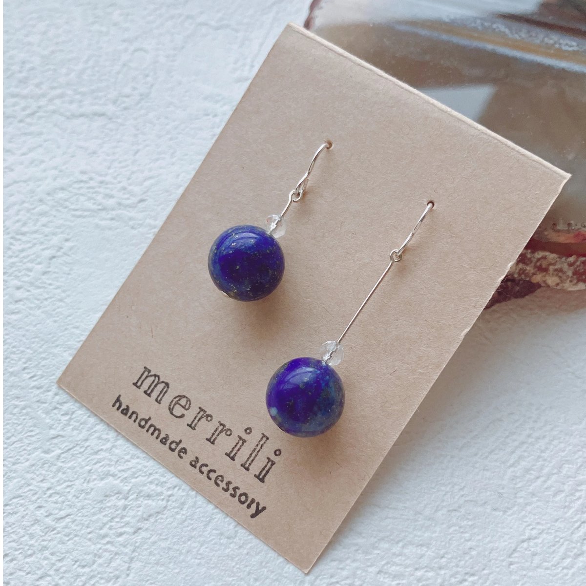 877 大きめ～ パープルクォーツ アメジスト ラピスラズリ 天然石ピアス