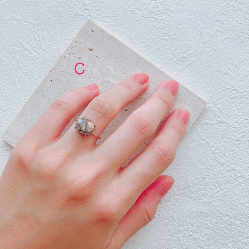 ✤天然石 コッパーピンクオパール リング 指輪✤ - アクセサリー ✤天然石 コッパーピンクオパール リング 指輪✤ - アクセサリー