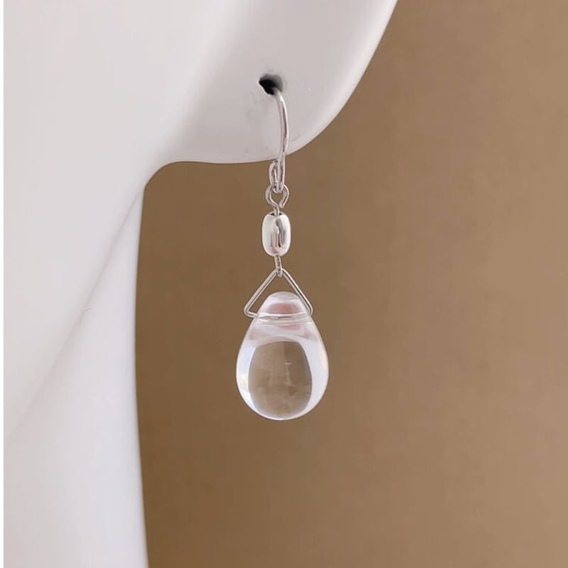 47✧オールマイティ✧ドロップクリスタルの大ぶりピアス | merrili