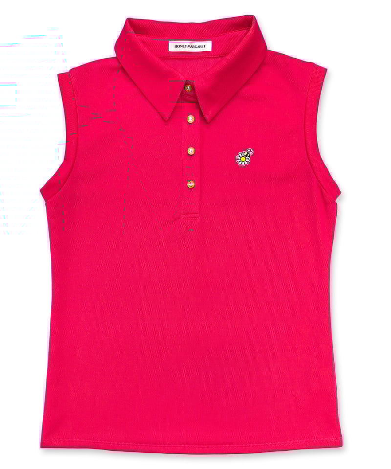 ノースリーブポロ ビビットピンク | HONEY MARGARET