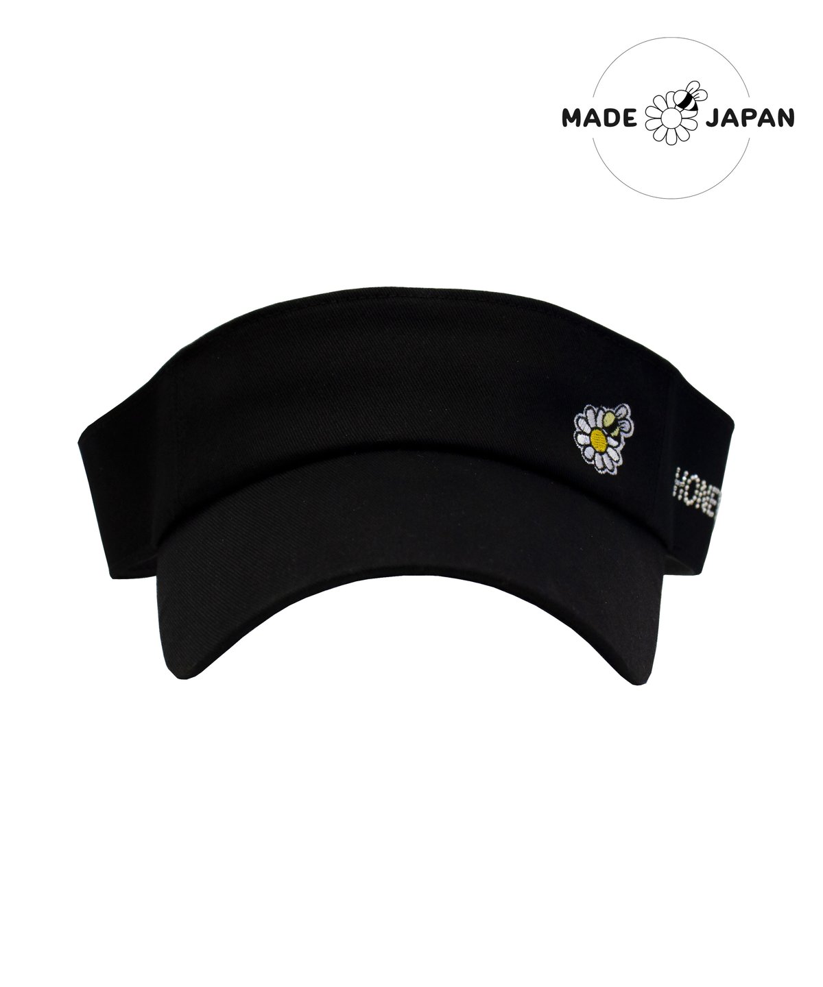 フラワーロゴ入りサンバイザー ブラック | HONEY MARGARET