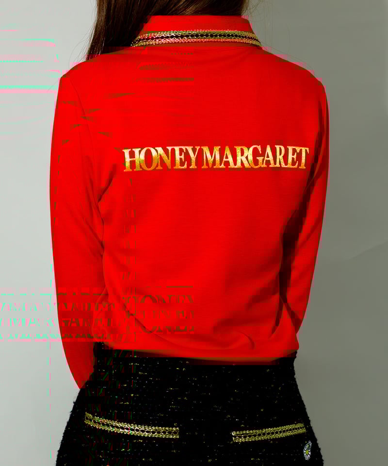 残り僅か！】シンボルワッペン長袖ポロシャツ レッド | HONEY