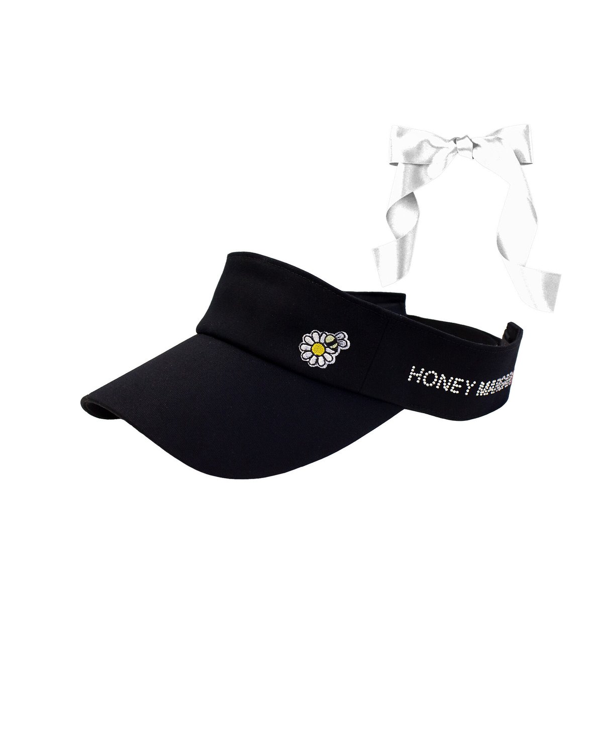 フラワーロゴ入りサンバイザー ブラック | HONEY MARGARET