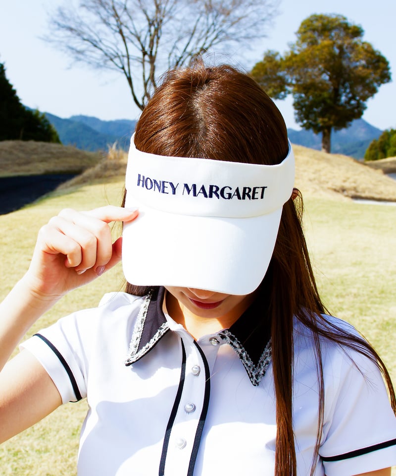 HONEY MARGARETロゴ入りサンバイザー ホワイト | HONEY MARGARET