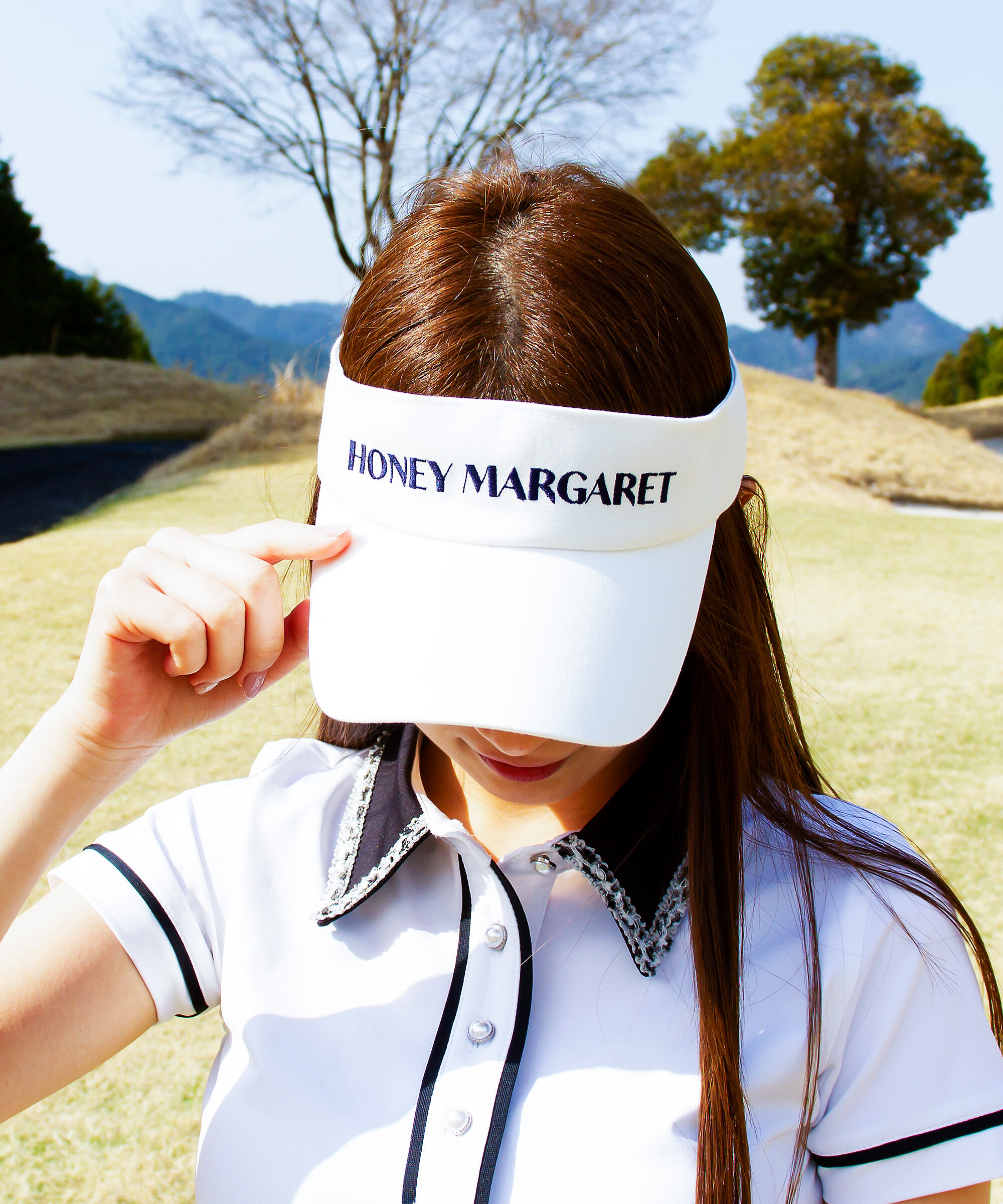 HONEY MARGARETロゴ入りサンバイザー ホワイト | HONEY MARGARET