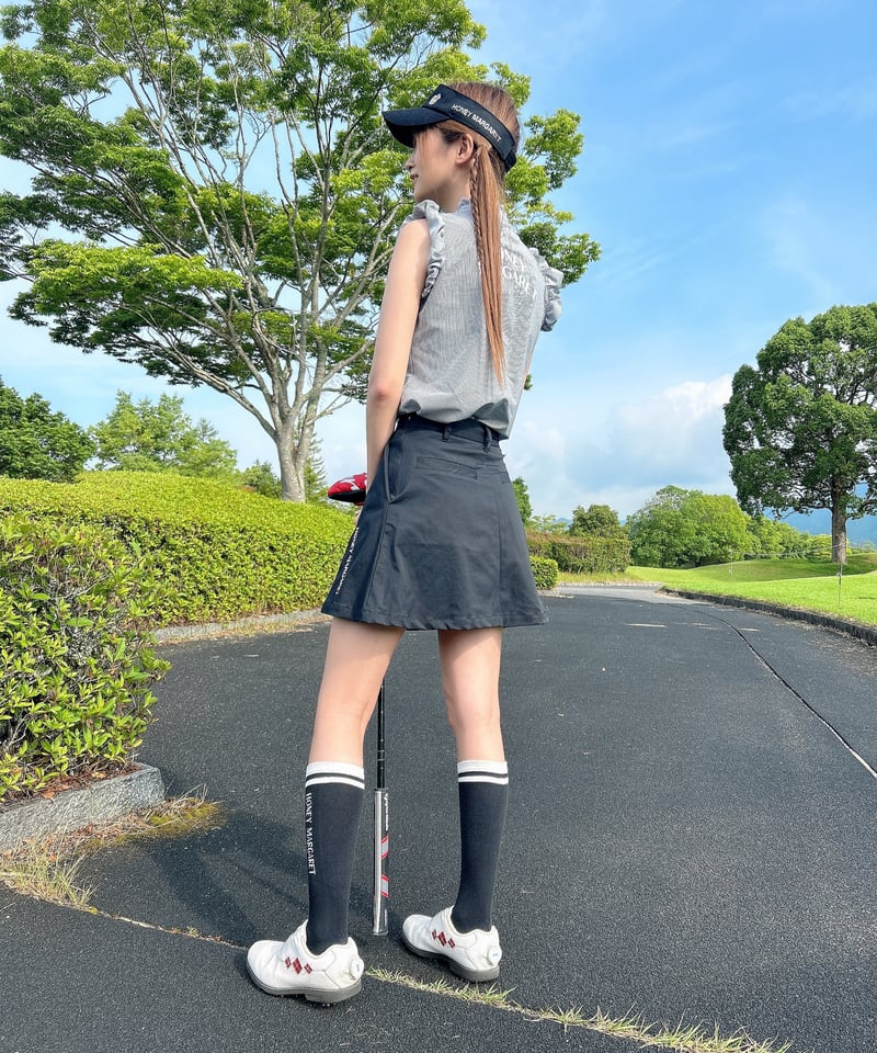 コーデュラストレッチスカート（ポーチ付） ブラック | HONEY MARGARET