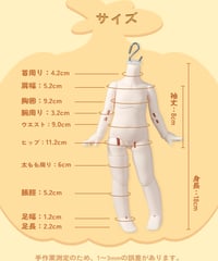 【即納】DolleyDoll 1/6素体 18cm かぼちゃ体(2分割)＋ハンドパーツセット