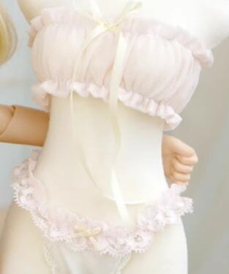 【即納】【数量限定】1/6サイズTinyFox天使体サイズ特注品！ シルク下着セット白・ピンク二色 1/6サイズドール用服 ピッタリ着せます！【送料無料】