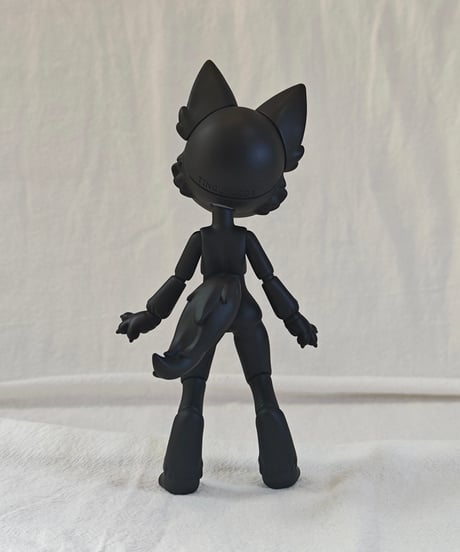 【新鋭ドールメーカー・スチール缶ペンギン（TINGUIN）】製　スチール缶子猫 1/12サイズBJDドール　けものボデイ　黒肌ボディ　素体セット　ドール素体+パーツ　＊お届け目安二ヶ月【送料無料】