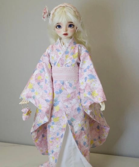 【即納】【TinyFox天使体サイズ】（ほか1/6サイズドールも対応可) 浴衣 ピンクロリータ 5点セット