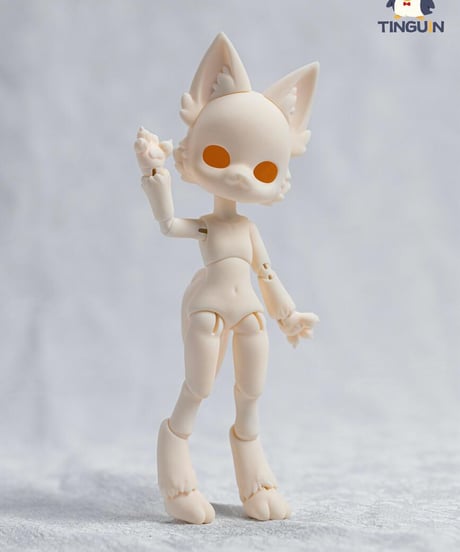 【新鋭ドールメーカー・スチール缶ペンギン（TINGUIN）】製スチール缶子猫 1/12サイズBJDけものドール ob普肌→手触り感UP！白肌ボディ,素体,パーツ　＊お届け目安二ヶ月【送料無料】