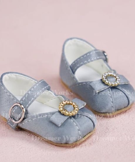 【即納】【各種１コ限定】1/6スケールドール用シューズ 表面絹生地 ロリータ靴 White・Pink・LightBlue リボン3種類
