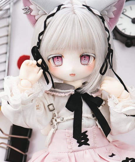 【LaPeonierコラボ企画】TinyFox×適当緑 猫耳量産型女子・白猫 1/6スケールMJDドール フルセット※特典付き※送料無料※2024年9月以後発送予定※