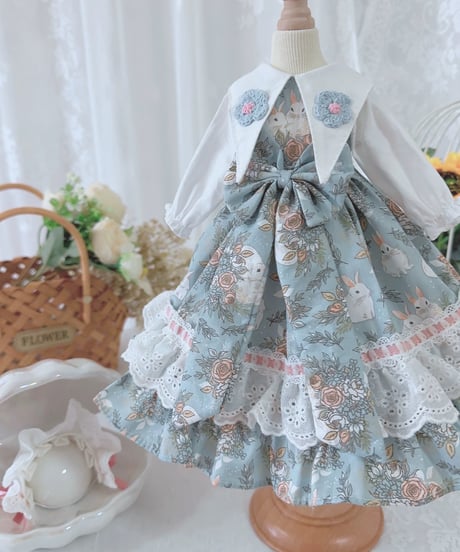 【即納】　『Xmyaハンドメイド』製 1/6サイズドール用洋服アウトフィット 不思議の国のうさぎ　TinyFox・yosd・アゾン 等対応