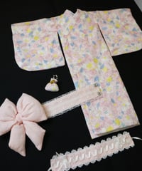 【即納】【TinyFox天使体サイズ】（ほか1/6サイズドールも対応可) 浴衣 ピンクロリータ 5点セット