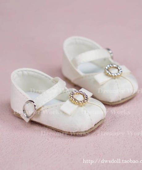 【即納】【各種１コ限定】1/6スケールドール用シューズ 表面絹生地 ロリータ靴 White・Pink・LightBlue リボン3種類