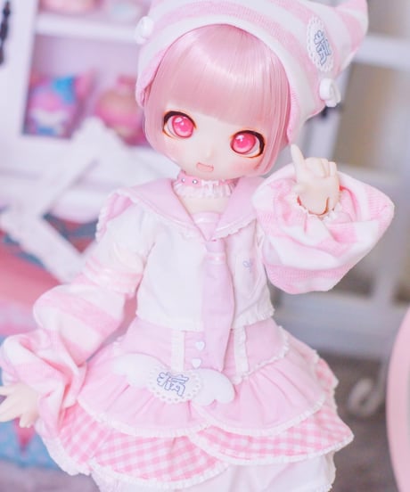 【正規代理】【受注生産】MINASKA01 ＊天使やみ＊ BJD ドール アウトフィットセット 30cm 1/6ボデイ 40cm 1/4ボデイ対応 ブルー・ピンク お届け目安：60日