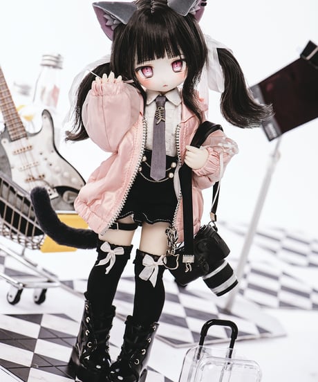 【LaPeonierコラボ企画】TinyFox×適当緑 猫耳量産型女子・黒猫 1/6スケールMJDドール フルセット※特典付き※送料無料※2024年9月以後発送予定※